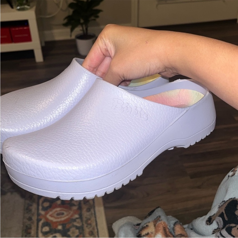birkenstocks super birki lavender clogs 40 size 9 womens 7 mens euc